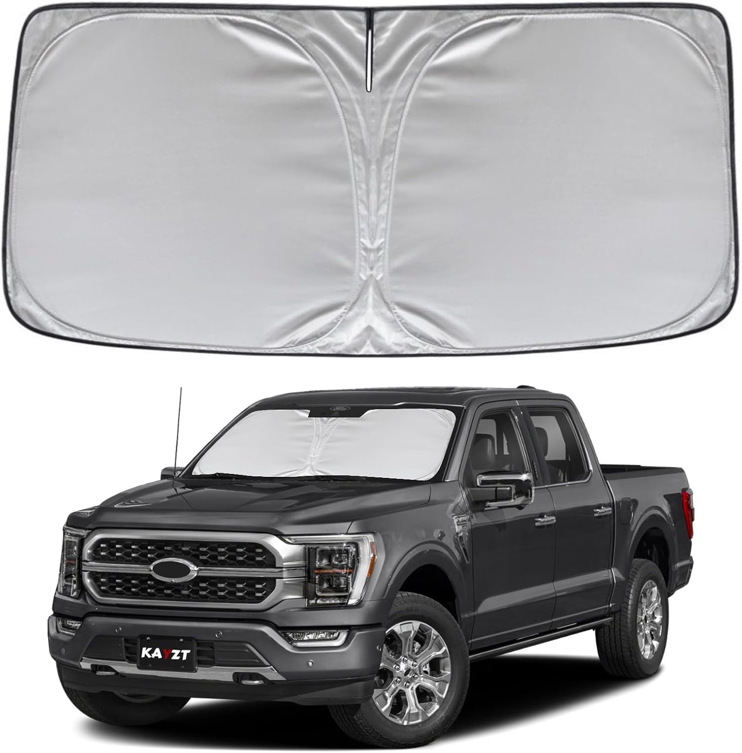 KAYZT Windshield Sun Shade for 2019-2025 2026 Chevy Silverado 1500 /GMC Sierra 1500 2500HD 3500HD Foldable Sunshade Front Window Custom Fit Car Accessories - Colors C