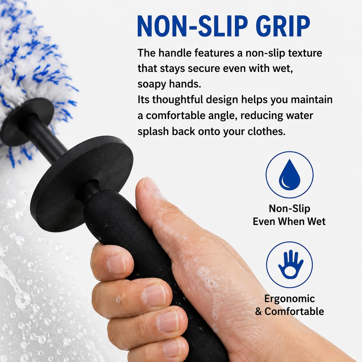 Microfiber Wheel Brush, Wheel Barrel Brush, Highly Water Absorption Rim Brushes for Cleaning Wheels, Tire and Car Detailing, Black