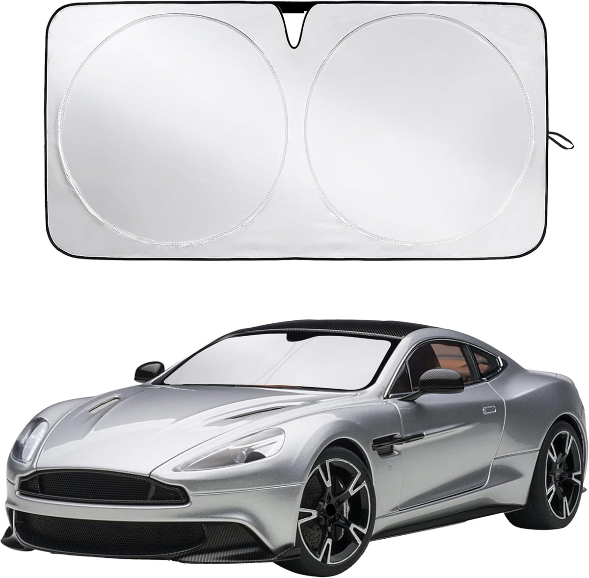 EcoNour Car Windshield Sun Shade | 2025 Upgraded Innovative No-Light-Pass Technology for Maximum Coverage | Foldable Sun Shade Keeps Your Vehicle Cool | Must-Have Car Accessories | Small (59" x 29") - Colors N