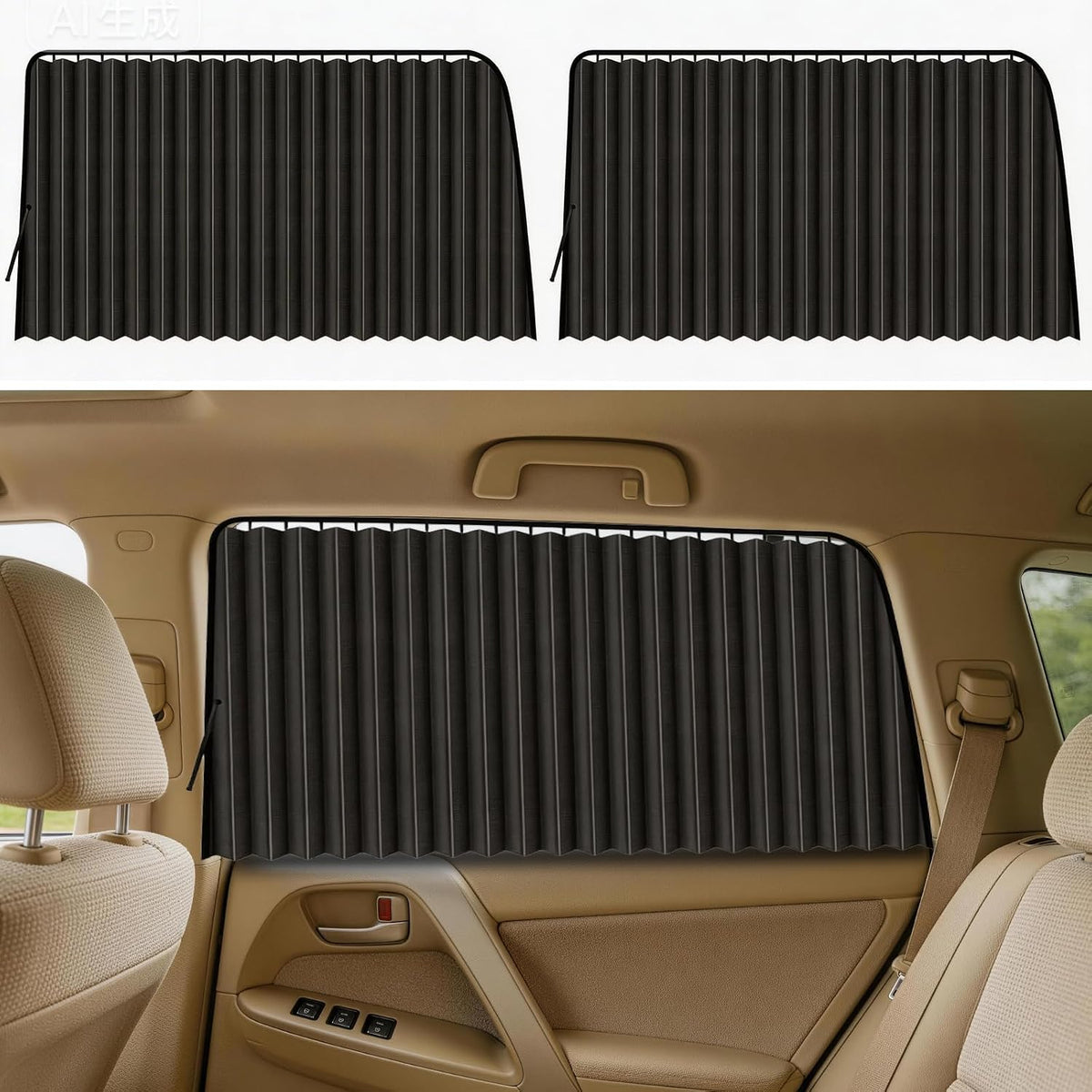 ZATOOTO Suede Car Window Shades 4PCS - Car Window Covers for Ultimate Privacy, UV Protection, and Heat Insulation, Side Window Sun Shade Perfect for Camping, Travel, Baby Safety, and Daily Use