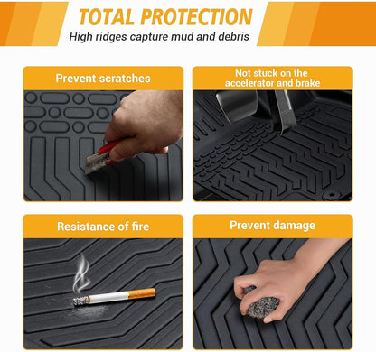 All Weather Floor Mats for 2016-2019 Chevy Cruze (No Fit 2016 Cruze Limited), Chevy Cruze Floor Mats, 1st and 2nd Maximum Coverage, 3D Waterproof TPE Rubber Protector Car Mats Full Set Liners