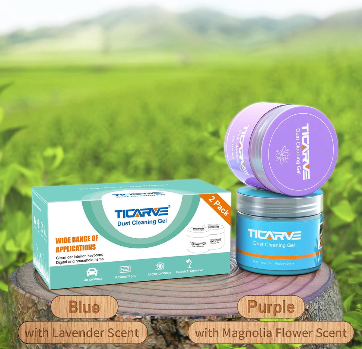 TICARVE 2Pack Cleaning Gel Car Putty Slime for Detailing Putty Detail Tools Car Interior Cleaner Automotive Cleaning Kits Keyboard Cleaner Blue Rose (320g/11.2oz)