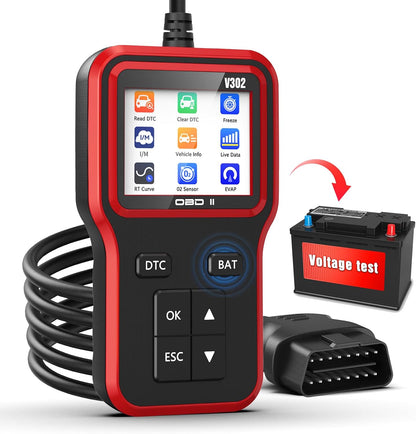 UMEIJA OBD2 Scanner with Upgrade Battery Tester - Diagnostic Tool for Cars That Check Engine Light & Emissions Readiness Read and Clears Vehicle Error Codes for All OBD II Protocol Vehicles Since 1996