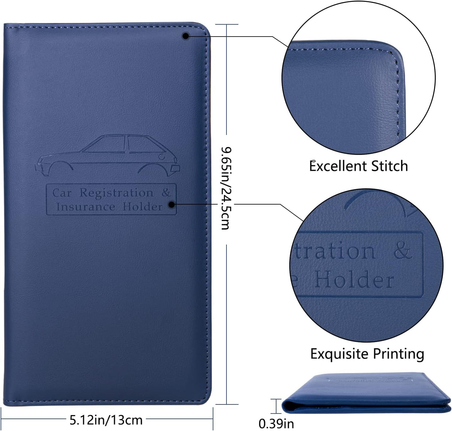 Car Registration and Insurance Holder Registration and Insurance Card Holder Car Essentials for Women Car Insurance and Registration Card Holder Men Pink Car Essentials (Bling Pink)