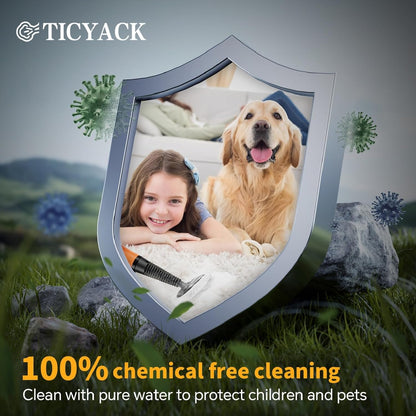 TICYACK Handheld Steam Cleaner, Steam Cleaner with 16 PCS Accessory & Safety Lock, 500ML Capacity, Multi-Surface Deep Cleaning for Home, Car, Bathroom, Grout, Floor, Window (White)