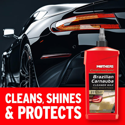 Mothers California Gold Brazilian Carnauba Cleaner Wax, 12 oz. Paste – Cleans & Waxes in One Step, Removes Oxidation & Swirls, Premium Carnauba Shine & Protection for All Paint Finishes (05500)