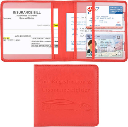 Car Registration and Insurance Holder, Car Accessories Vehicle Glove Box Car Organizer Women Wallet Case for Cards, Essential Document, Driver License by Cacturism, Pink | for Cards
