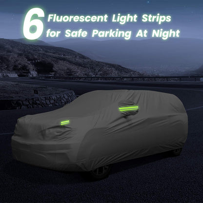 Car Cover, SUV Waterproof Car Covers for Automobiles All Weather Season UV Hail Protection Snowproof Full Car Cover, Outdoor Full Cover Universal Fit SUV Up to 190’’