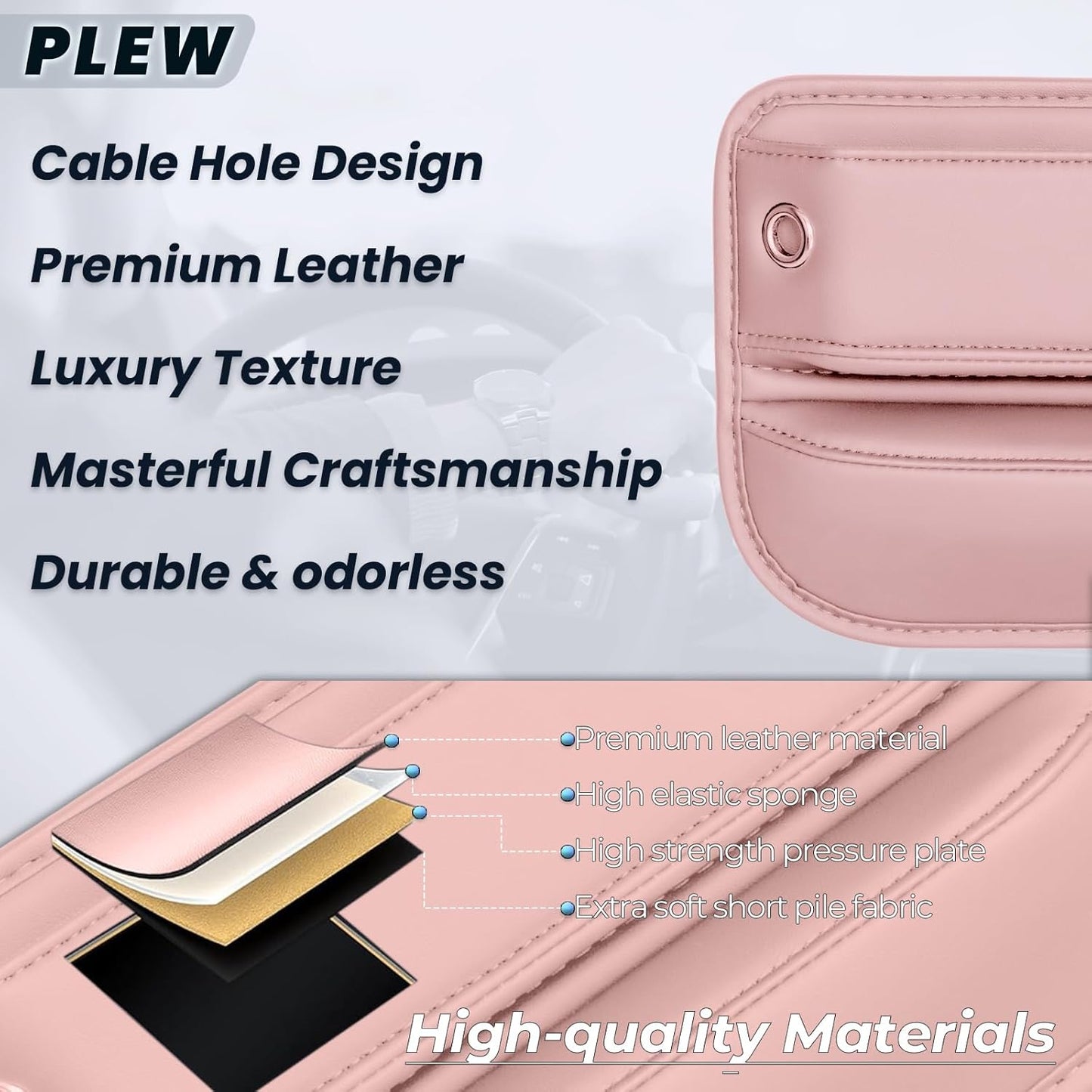 Anti-Drop Car Seat Gap Filler Organizer, Premium Leather Console Organizer, Easy Access to Phone/Keys, Universal Fit for Car SUV Truck Multi-Purpose Essentials Organizer(2PC)