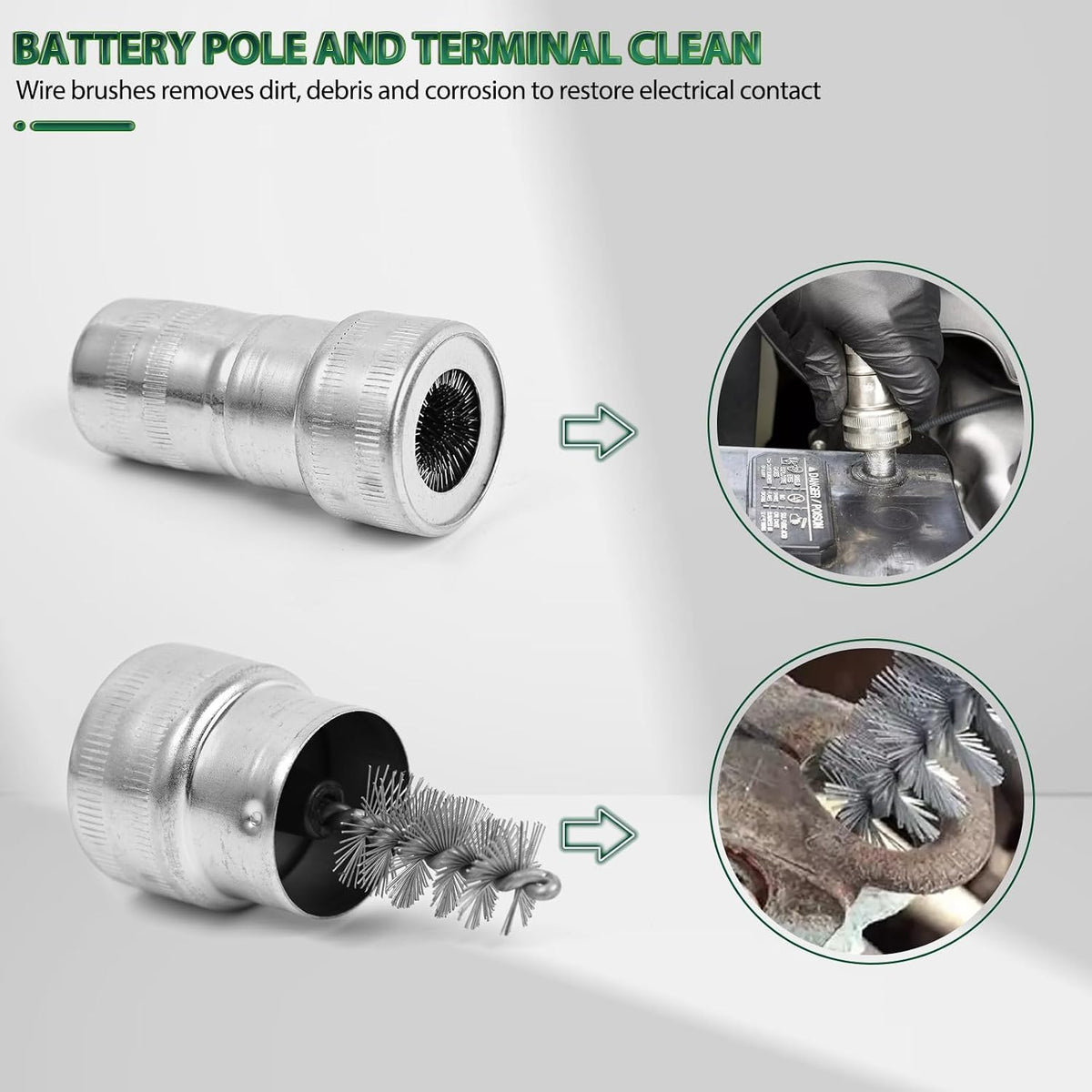 Auto Car Battery Terminal Brush Wash Clean Tools Post Terminal Cleaner Dirt Bottle Head Clip Wire Dirt Corrosion Washers Protector Fiber