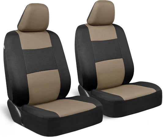 BDK PolyPro Car Seat Covers Full Set in Charcoal on Black – Front and Rear Split Bench for Cars, Easy to Install Cover Set, Accessories Auto Trucks Van SUV