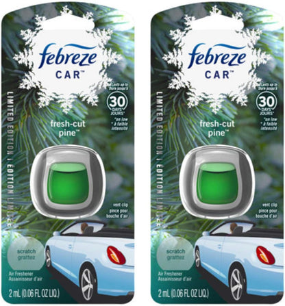 Febreze Car Air Freshener Vent Clip Platinum Ice Scent, .07 oz. Car Vent Clip, Pack of 4