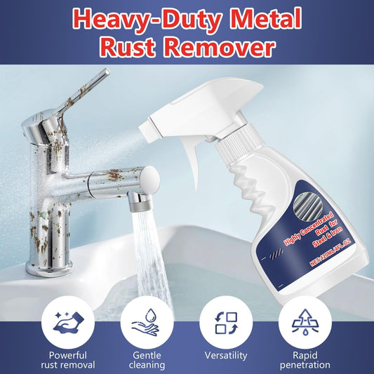2Pcs Highly Concentrated Rust Remover for Steel & Iron,Heavy Duty Rust Remover Spray No Scrubbing,Rust Remover Heavy Duty for Metal,Powerful Rust Remover for Tools,Stainless Steel-240ML