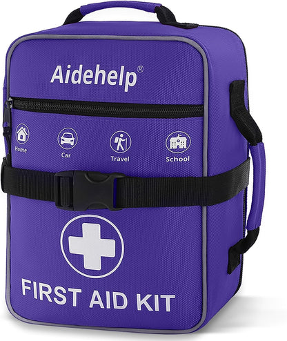 520 Pieces Premium First Aid Kit - Large Emergency Medical Kit for Survival, Car, Home, Travel, Camping, Backpack, Hiking, School (Red)