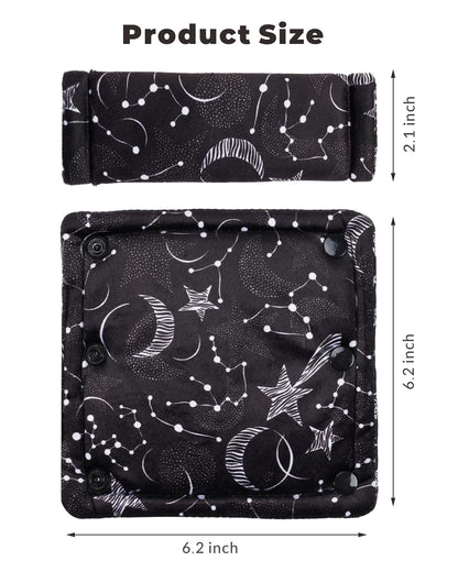 2 Pack Car Seat Belt Covers for Baby Kids, Reversible Soft Car Seat Shoulder Strap Pads, Seatbelt Cushion, Neck Strap Covers for Stroller, Carrier, Pushchair (Black Star)