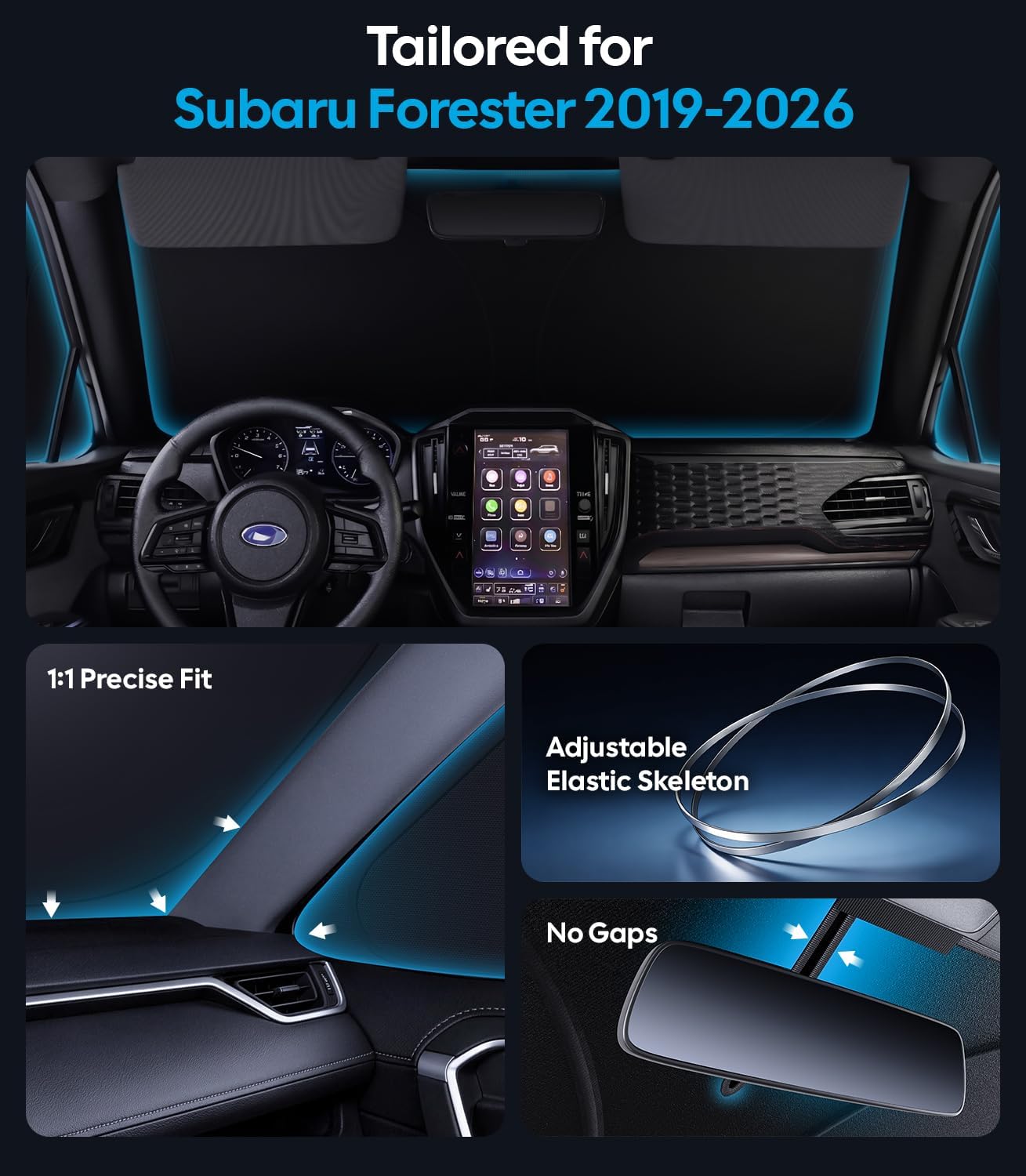 Wigoo 2026 Upgrade 8PCS Full Set Window Sunshade for Toyota 4Runner 2010-2024 [7-Layer Cooler & Blacker, Ice-Crystal Tech] with Windshield for Sun Block, Baby, Camping, Privacy Napping, Relax