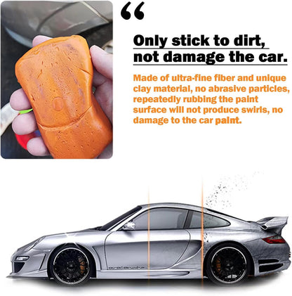 Car Clay Bar 4 Pack 400g, Premium Grade Clay Bars Auto Detailing Magic Clay Bar Kit with Towel Clay Bar Cleaner with Washing and Adsorption Capacity for Car Wash Car Detailing Clean,RV,Glass Cleaning