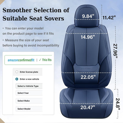 Coverado Seat Covers Full Set, Black Seat Covers for Cars 5 Seats, Car Seat Protector, Waterproof Nappa Leather Car Seat Cushion, Front and Rear Car Seat Cover Fit for Most Sedans SUV Pick-up Truck - Colors B