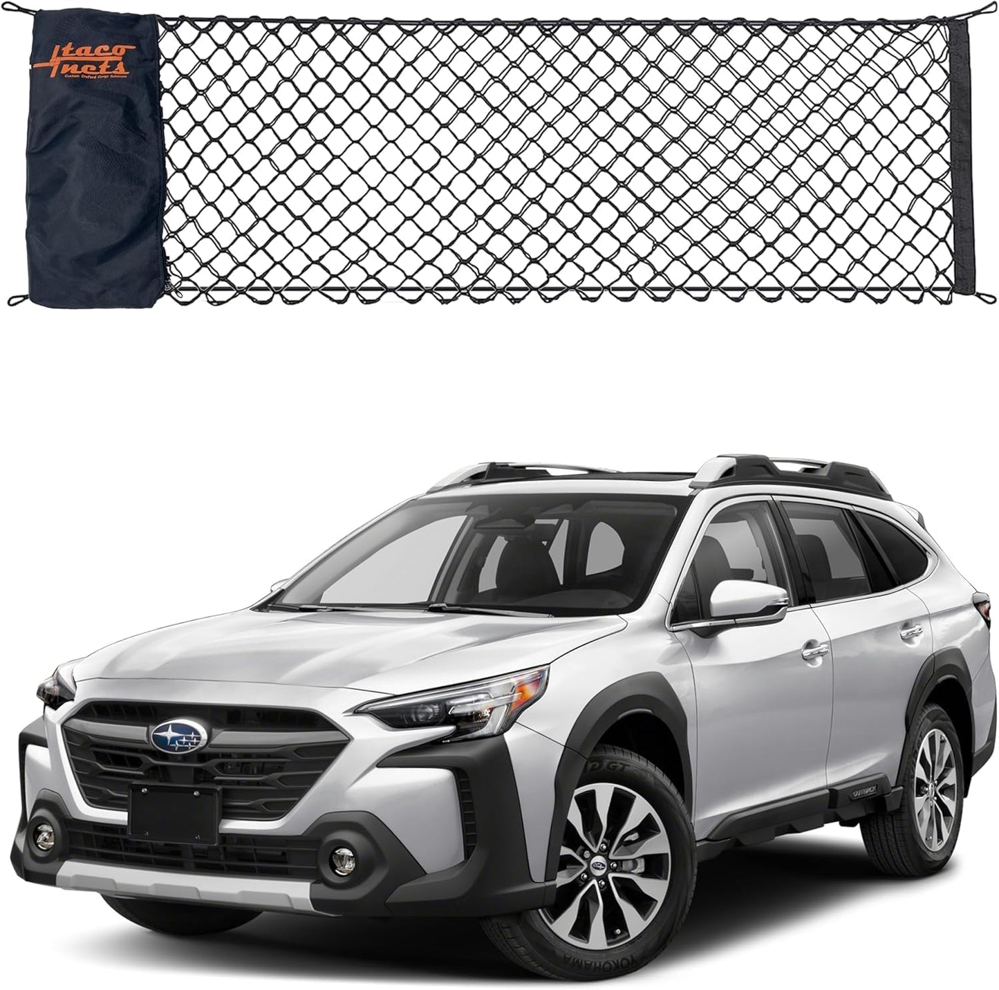 TacoNets Envelope Cargo Net for GMC Sierra & Chevy Silverado - Fits 2013-Current - Upgraded 5mm Bungee - Integrated Storage Bag - Heavy Duty Carabiners - Designed in USA