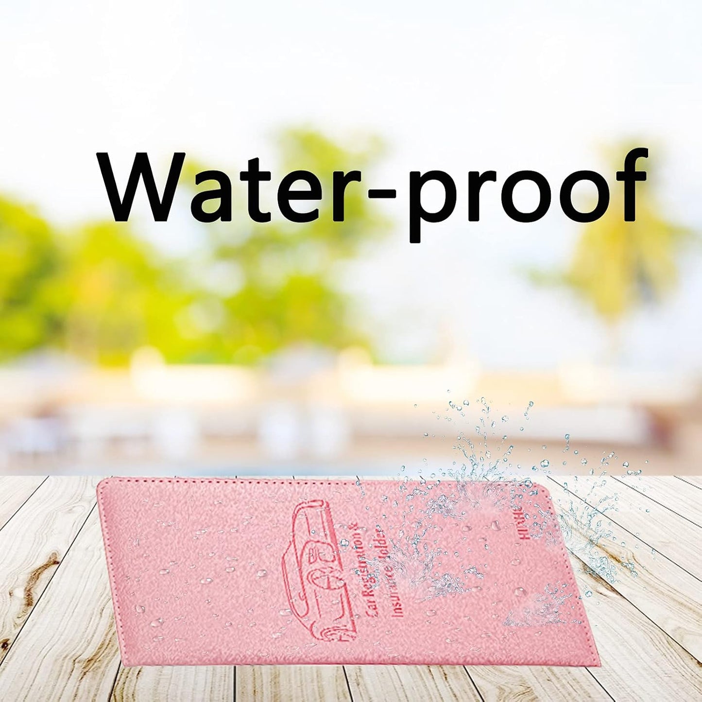 Car Registration and Insurance Card Holder - Leather Vehicle Glove Box Automobile Documents Paperwork Wallet Case Organizer for ID, Driver's License, Key, Cards - Car Accessories for Women&Men