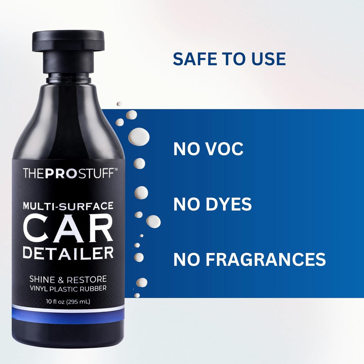 The Pro Stuff® Black Plastic Restorer & Multi-Surface Car Detailer - Back to Black Trim Restorer for Interior & Exterior, No Residue