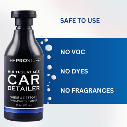 The Pro Stuff® Black Plastic Restorer & Multi-Surface Car Detailer - Back to Black Trim Restorer for Interior & Exterior, No Residue
