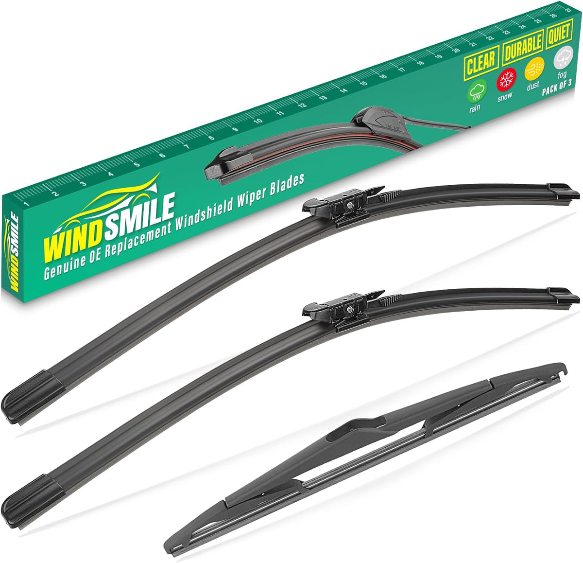 26" 16" 11" Windshield Wiper Blades Replacement for Chevrolet Chevy Trax 2024 2025 2026 Premium All Weather Front Rear Wipers Set - OEM Quality (Pack of 3) - Colors C