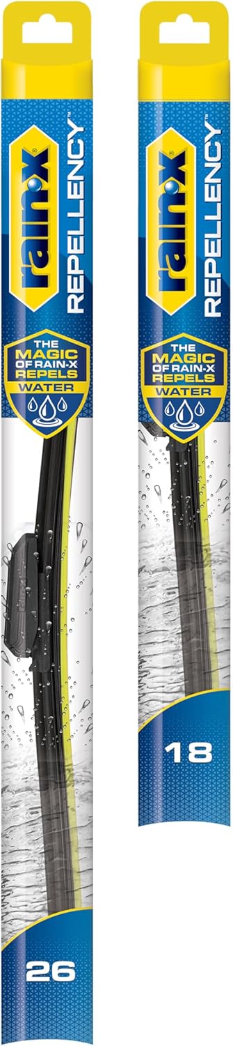 Rain-X 810363 Repellency Water Repellent Wiper Blades, 22" Windshield Wipers (Pack of 2), All Weather Streak-Free for Enhanced Visibility w/Water Repellency Formula [Amazon Exclusive] - Colors B