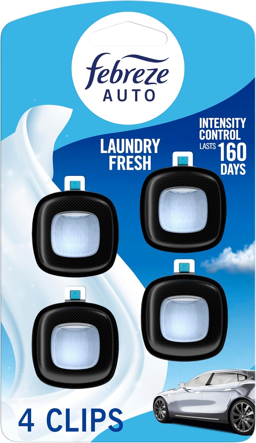 Febreze Car Vent Clips Air Freshener Smoke Odor Eliminator, Citrus Scent 2 Pack