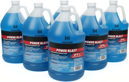 (6 Gallons) - Power Blast Windshield Washer Fluid, -20°F Protection, Blue, 1 Gallon Jug, Ready to Use (6 GALLONS, Blue Power Blast -20°F)