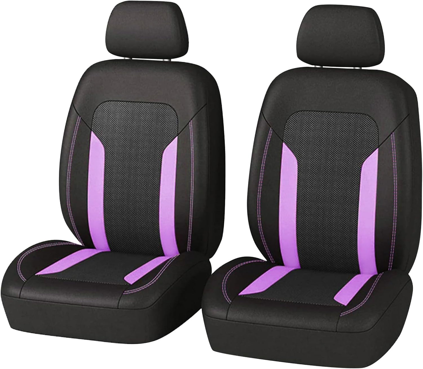 2 Pack Universal Car Seat Cover with Breathable Mesh Backrest,Comfortable Car Seat Protector with Foam Padding and Retaining Buckle,Highly Elastic Car Seat Covers Full Set (Pink)