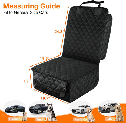 PETICON Waterproof Front Seat Car Cover, Full Protection Dog Car Seat Cover with Side Flaps, Nonslip Scratchproof Front Seat Cover Fits for Cars, Trucks, SUVs, Jeep