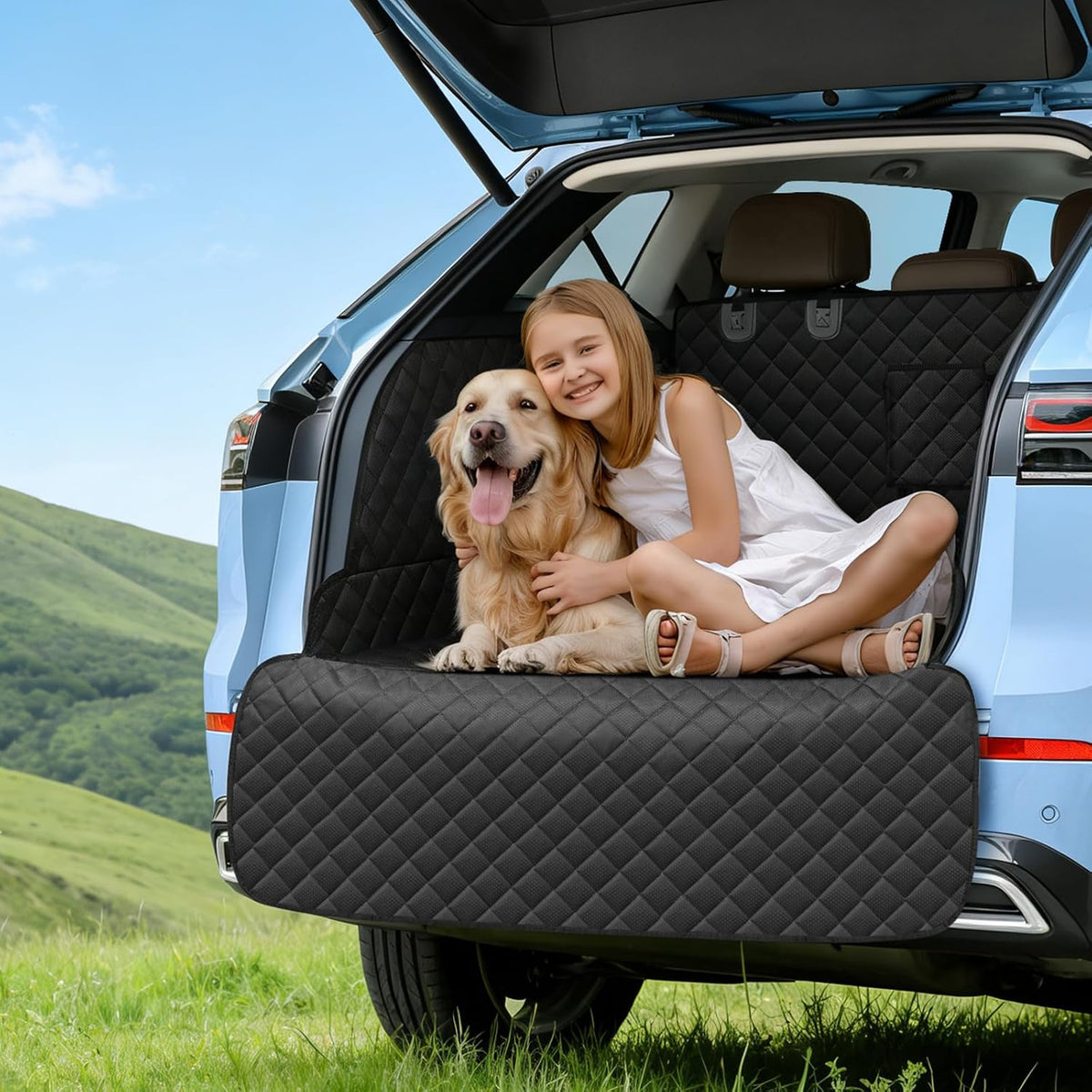 Dog Car Seat Cover, 2 Pack Waterproof Pet Front Seat Car Cover, Full Protection Dog Seat Protector with Side Flaps, Universal Size for Cars, Trucks, SUVs