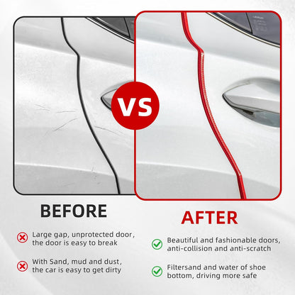 SINGARO 33Ft (10M) Car Door Edge Guard, No Glue Car Door Entry Guard Protective Strip, Rubber Edge Trim Car Door Protector, Applicable to Car, Truck, SUV and ATV, Car Exterior Accessories（Black）