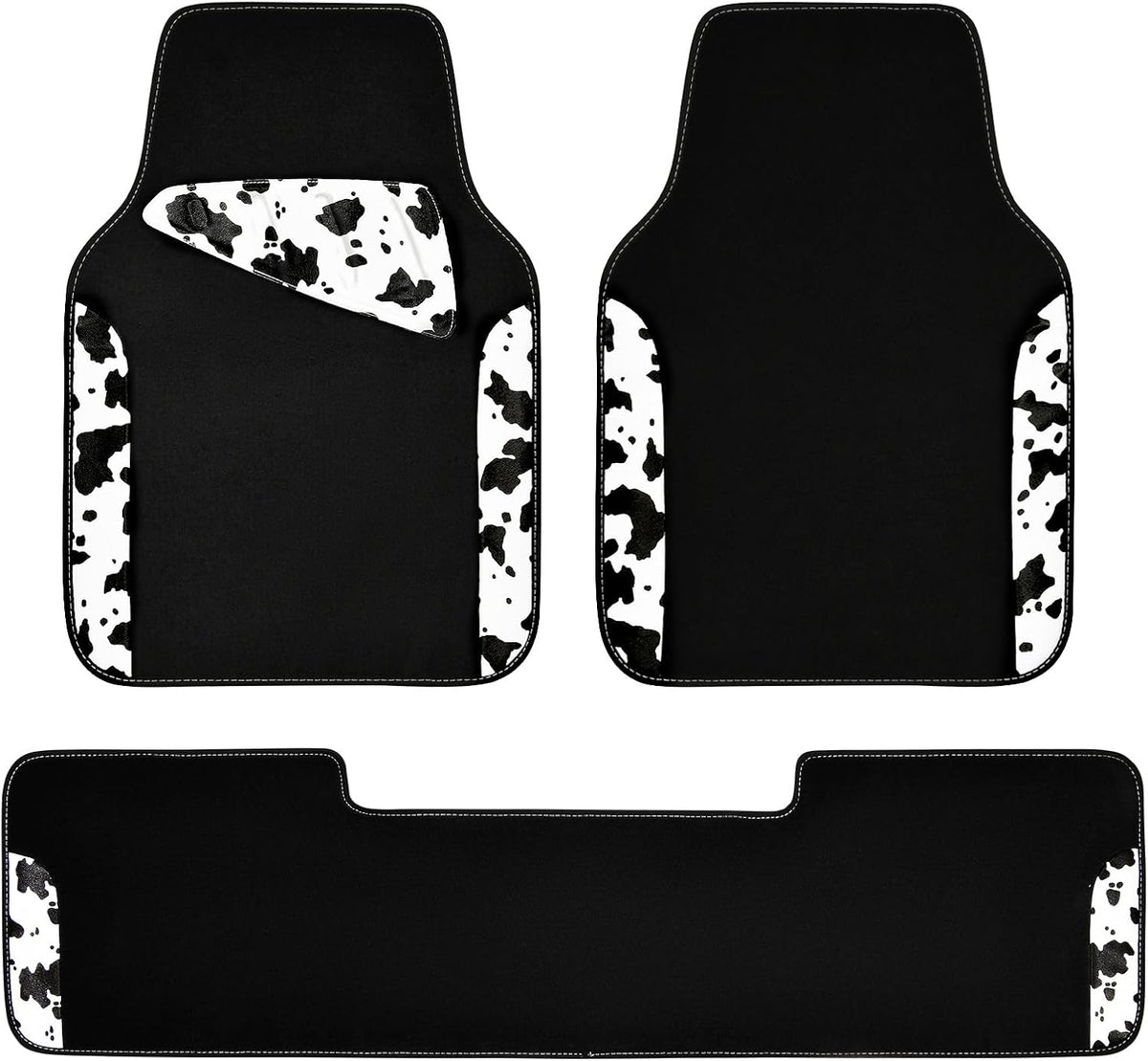 CAR PASS Waterproof Universal Car Floor Mats, Leopard Print Car Mats Fit for SUV,Vans,sedans, Trucks,Set of 4pcs Car Carpet with Driver Heel Pad and Nibs Backing, Leopard Car Accessories Gray Leopard