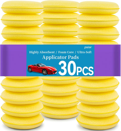 Car Wax Applicator Pad 24 PCS - Foam Applicator Pads 4 Inch Round Polishing Sponge for Tire Shine Waxing Detailing, Ultra Soft High Density Foam Pad for Car Polish, Scratch Repair & Wheel Dressing