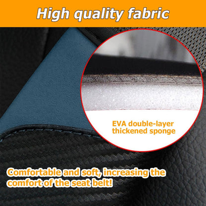 Osilly 2PCS Car Seat Belt Cover, Carbon Fiber Seatbelt Shoulder Protection, Soft Car Seat Belt Strap Cushion Protect Your Neck and Shoulder, Car Accessories Seat Belt Pad for Car Truck (Red)