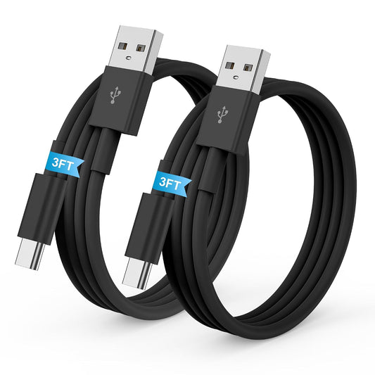 USB to USB C Cable, 2Pack [3FT+6FT] Car Carplay Charging for iPhone 17 Charger Cord, for Apple 17 Air/16/15/Pro/Pro Max/Plus USB A to Type C Cable, for iPad Pro 12.9/11, Air 5th/4th Gen