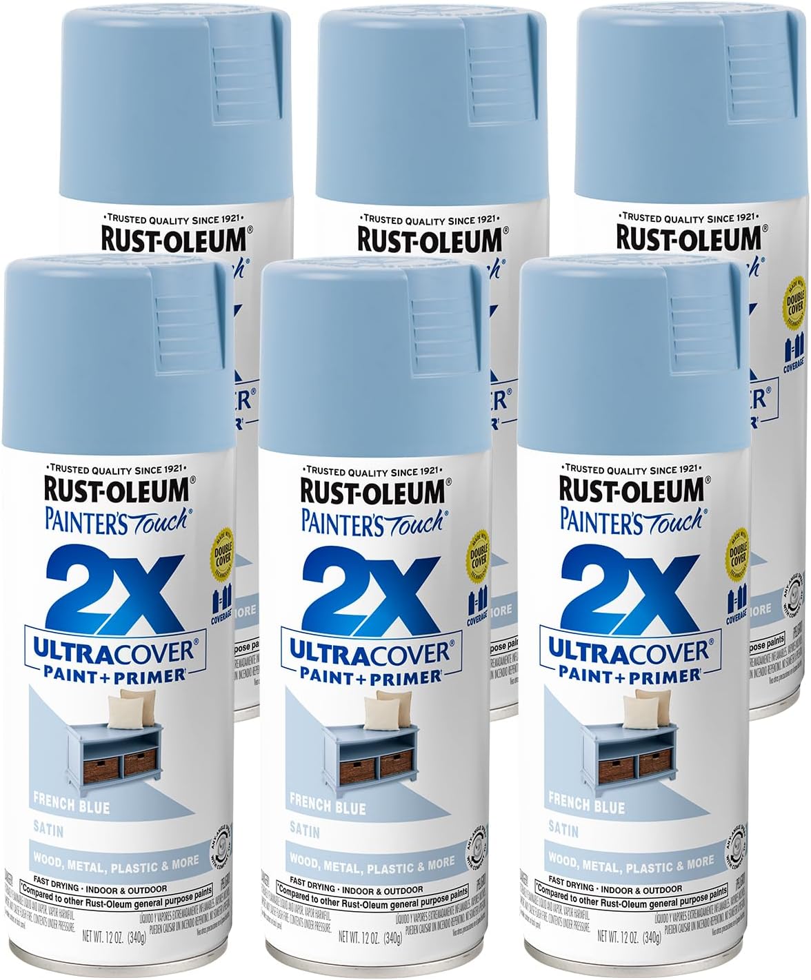 Rust-Oleum 334029 Painter's Touch 2X Ultra Cover Spray Paint, 12 oz, Gloss Clear - Colors F