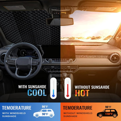 Iridescent Sun Shade for Car Windshield, Foldable Universal Car Windshield Upgrade Sunshade Enhanced UV Rays Reflective Sun Visor Shade Keeps Vehicle Cool