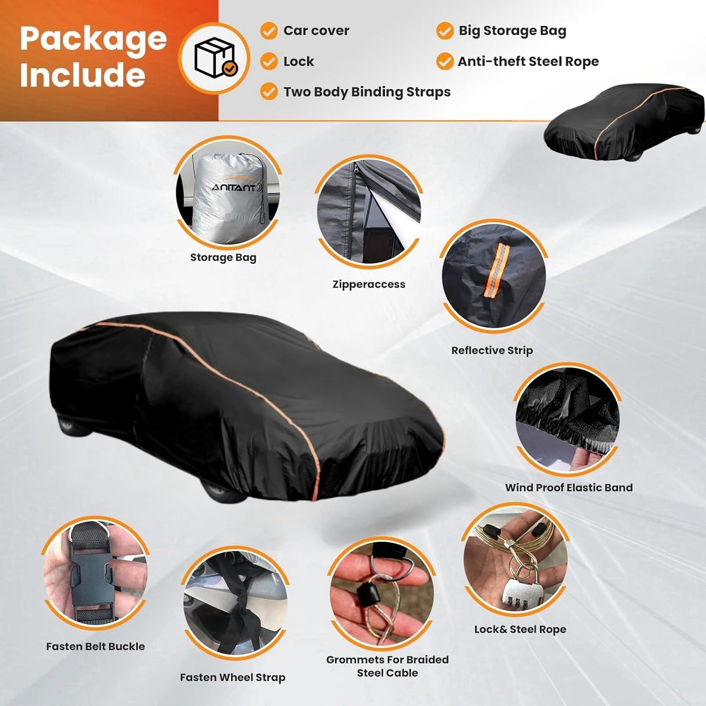 Waterproof Sport Car Cover, Super Lightweight Small Outdoor Car Cover Rain Car Covers for Automobiles All Weather Waterproof Fit Coupe 163" to 178"