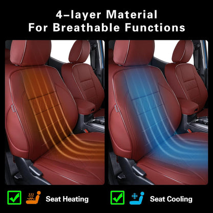 EKR Tacoma Car Seat Covers Custom Fit for Toyota Tacoma (Petrol) 2024 2025 2026 DoubleCab/CrewCab SR/SR5/TRD Sport/TRD Off-Road/Limited -Truck Seat Covers Full Set,Faux Leather(Black)