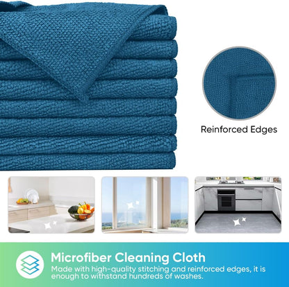 HOMEXCEL Grey Microfiber Cleaning Cloth, 12 Pack Premium Microfiber Towels for Cars, Lint Free, Scratch-Free, Highly Absorbent, Reusable Cleaning Rags for Car, Household, Kitchen, Window, 11.5"X11.5"