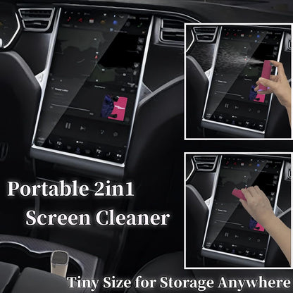 Car Screen Cleaner Spray and Wipe for Women, Cell Phone Touchscreen Cleaning Wiper Kit Accessories for MacBook Display iPad iPhone Mac Laptop Computer Monitor TV Screens, Black Grey White