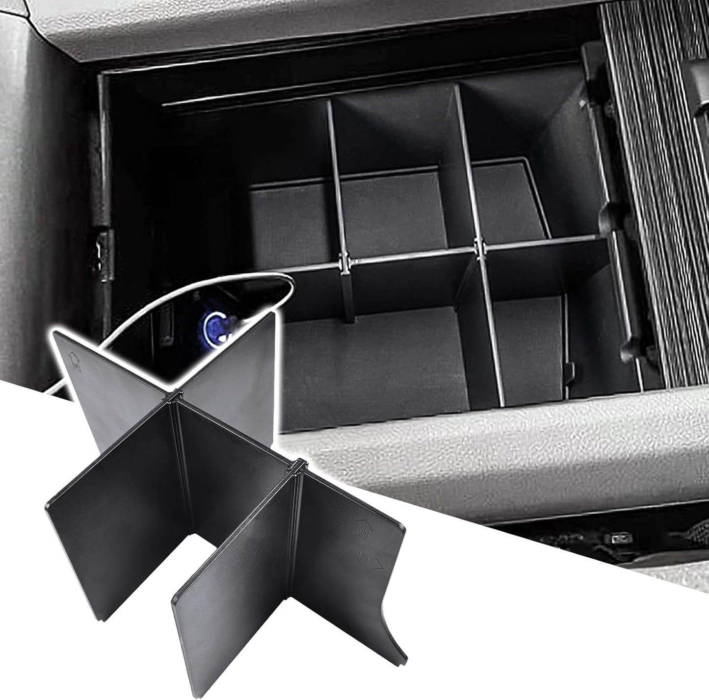 RUNROAD Center Console Organizer for Honda Pilot (2016-2022)/ Ridgeline (2017-2023)/ Passport (2019-2023) Accessories, Armrest Box Insert Dividers