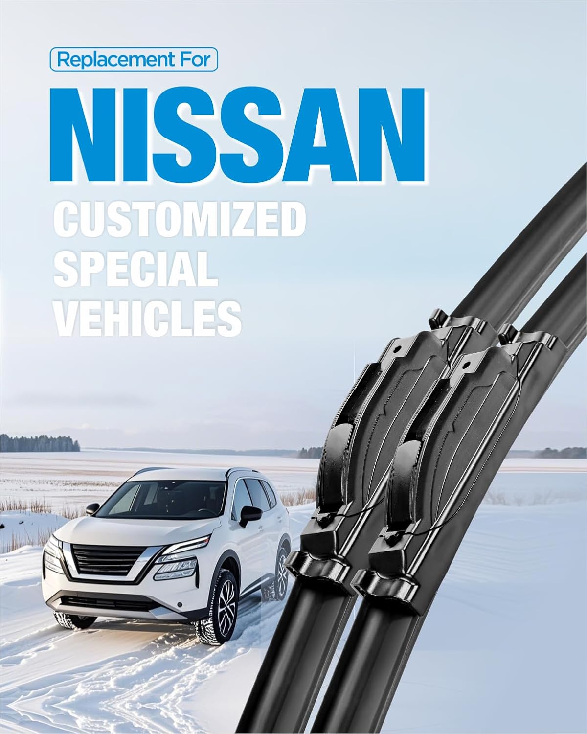5 PLUS 26"+17" Windshield Wipers Blade Replacement for Nissan 02-06 19-24 Altima/07-12 20-24 Sentra/20-24 Versa Wiper Blades-Front All-Weather Wiper Blades Exact fit J-Hook Type (Pack Of 2)