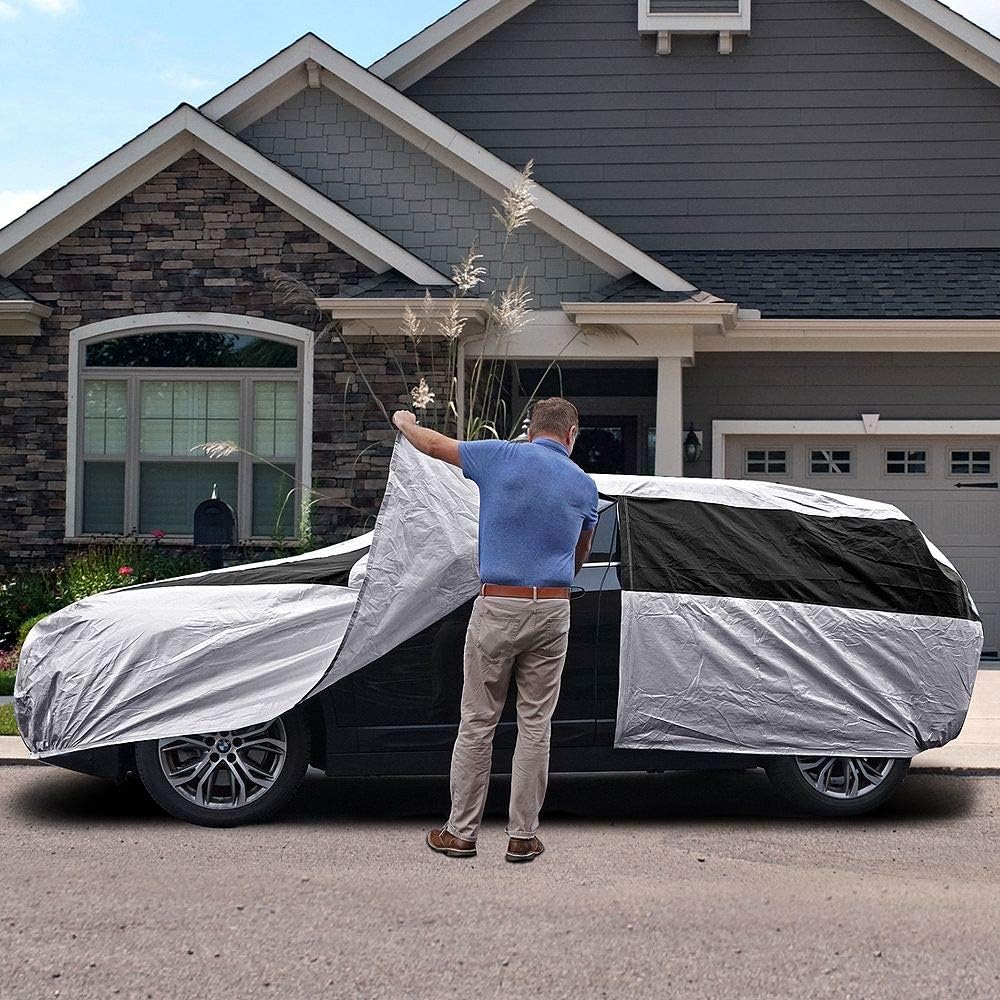 Titan Premium Multi-Layer PEVA Car Cover for Compact SUV 170-187". Waterproof, UV Protection, Anti-Scratch Protective Lining, Driver-Side Zippered Opening. Fits Rav4, Rogue, CR-V and More.