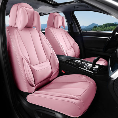Coverado Seat Covers Full Set, Black Seat Covers for Cars 5 Seats, Car Seat Protector, Waterproof Nappa Leather Car Seat Cushion, Front and Rear Car Seat Cover Fit for Most Sedans SUV Pick-up Truck - Colors B