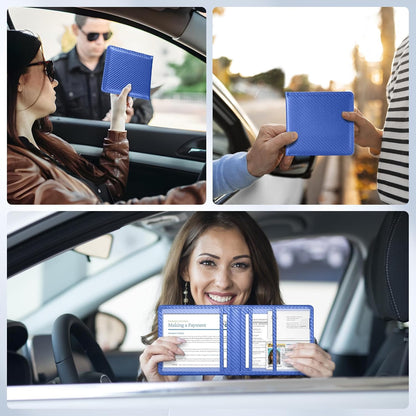 Car Registration and Insurance Card Holder，Vehicle Glove Box Car Organizer，Accessories Case for Storing Driving Licences, Cards, Documents