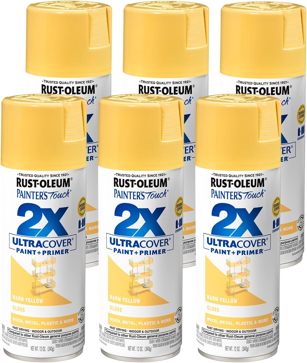 Rust-Oleum 334029 Painter's Touch 2X Ultra Cover Spray Paint, 12 oz, Gloss Clear - Colors A